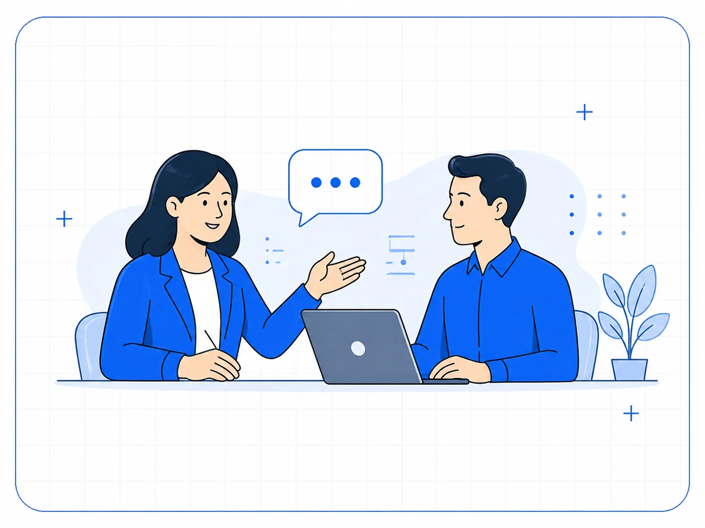 IPAS consultants in conversation with a client